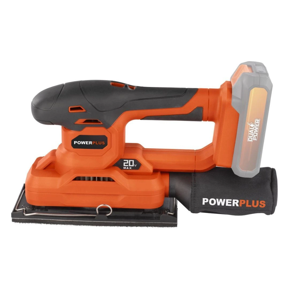 PowerPlus accu vlakschuurmachine 20V Dual Power basic body 90x187mm (POWDP50300)