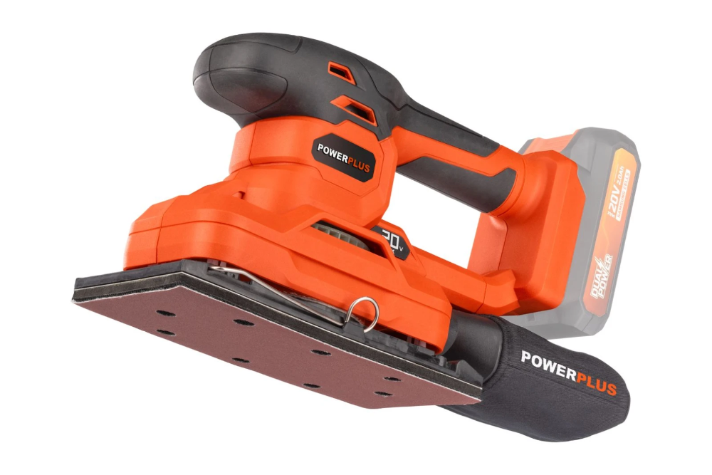 PowerPlus accu vlakschuurmachine 20V Dual Power basic body 90x187mm (POWDP50300)