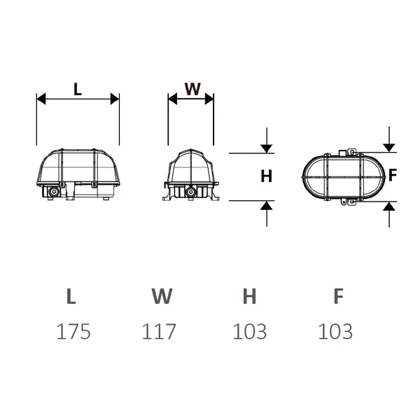 Miniatuur van INTERLight Bulkhead LED 6W 3000K-4000K-5000K wit/grijs polycarbonaat IP54 (IL-BH6P)