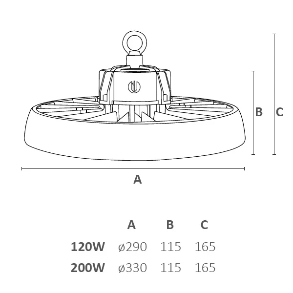Miniatuur van INTERLight Next led highbay 120W 90gr 4000K IP65 dimbaar (IL-HBN120K490)