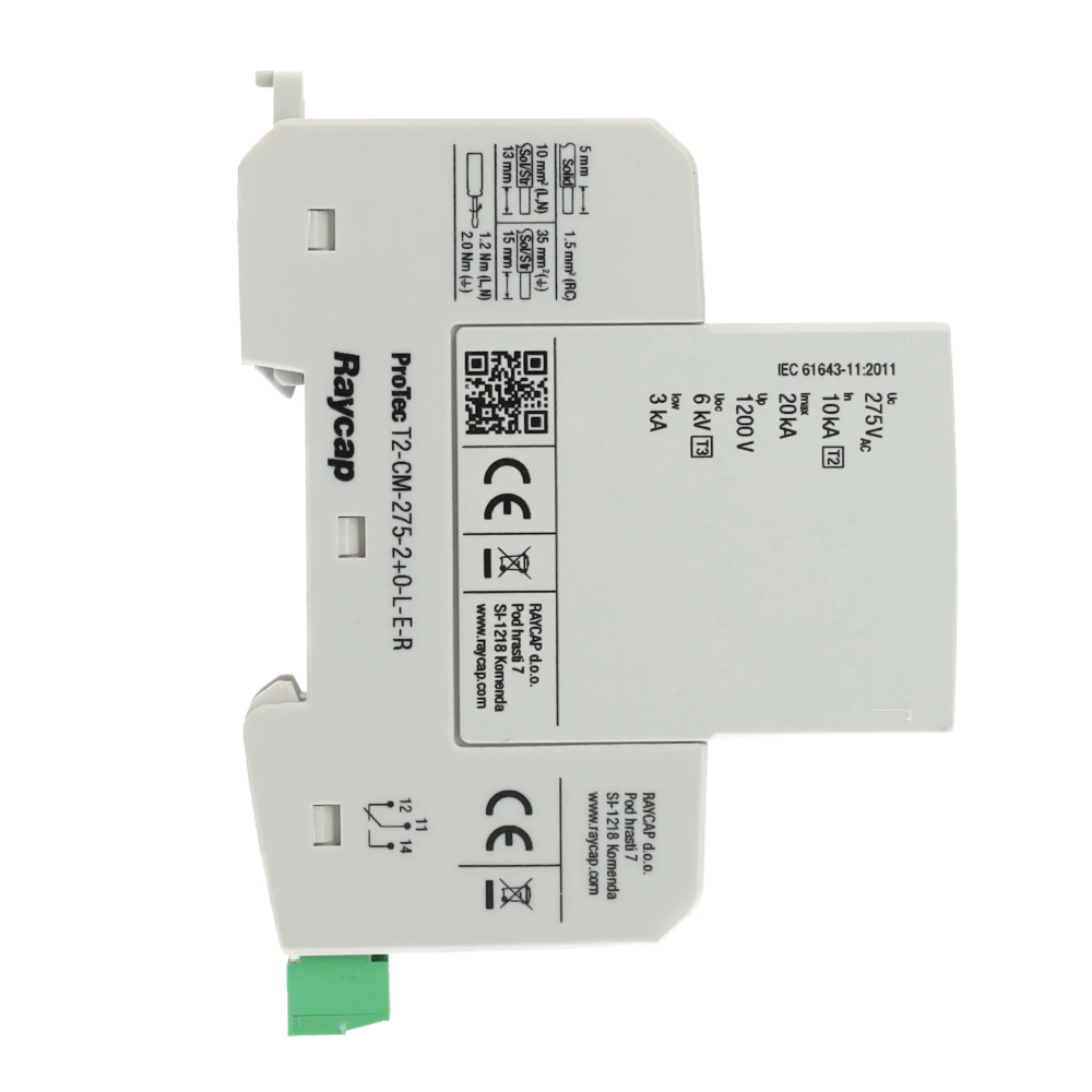 Raycap overspanningsbeveiliging type 2+3 TN-S (ProTec T2-CM-275-2+0-L-E-R)