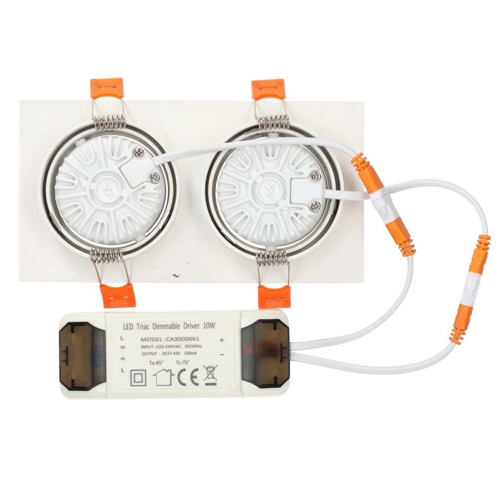 Miniatuur van LED Republic waterdichte inbouwspot vierkant wit 2x 5W 900lm DTW zaagmaat 2xØ75mm - 175mm x 93mm 2-voudig IP65 (8785278182963)