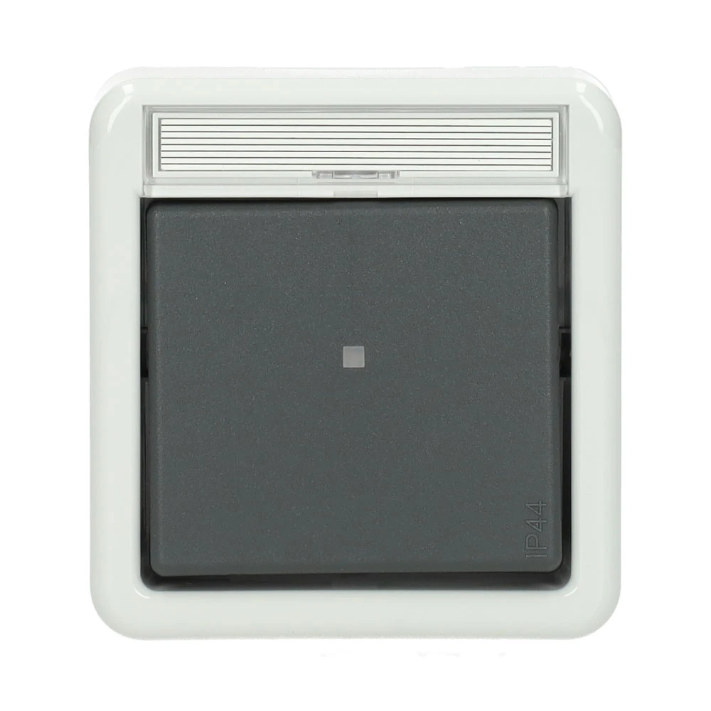 Miniatuur van Gira wipdrukcontact maakcontact aMC + BSF (BK) SW opbouw - grijs (315235)