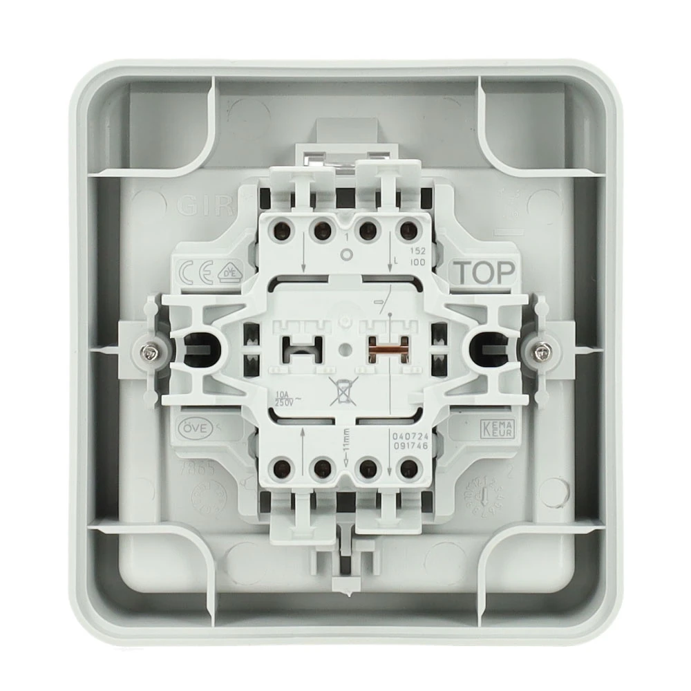 Miniatuur van Gira wipdrukcontact maakcontact aMC + BSF (BK) SW opbouw - grijs (315235)