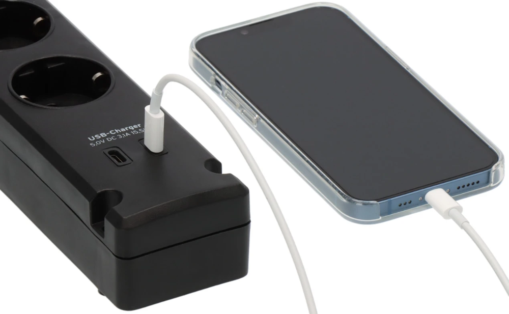 BRENNENSTUHL stekkerdoos 5-voudig met 2 x USB C zwart - 3 meter (1150660415)