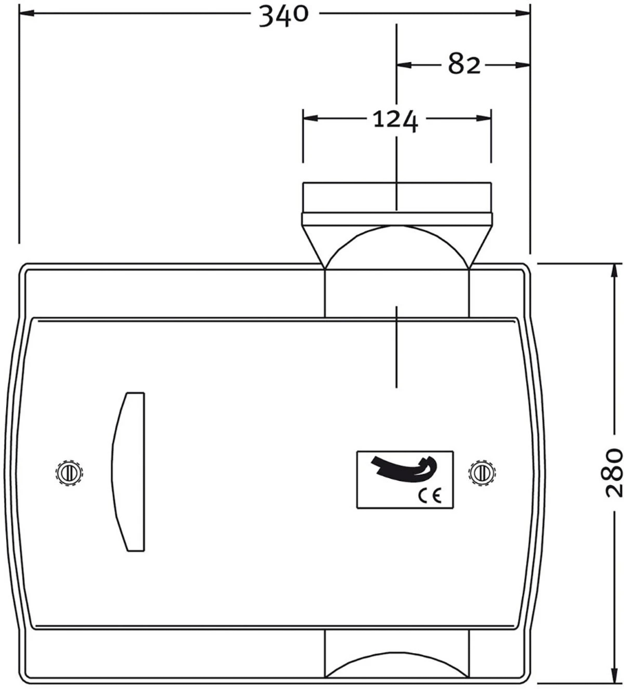Miniatuur van Orcon Compact-10RHB mechanische ventilatie unit 355 m3/h met ingebouwde vochtsensor en afstandsbediening 15RF - randaarde stekker (21100080)