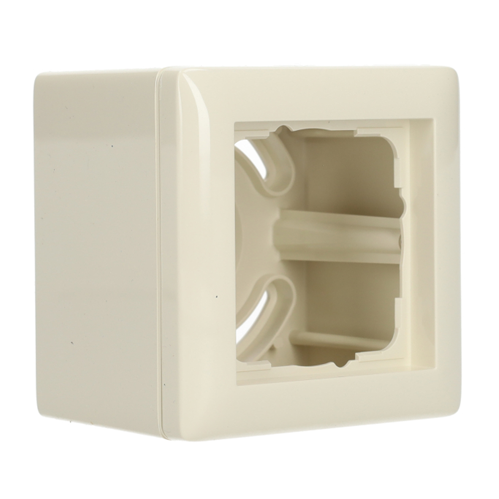 Gira opbouwbehuizing met afdekraam 1-voudig - systeem 55 en adapter K/P25 crème wit (105101)