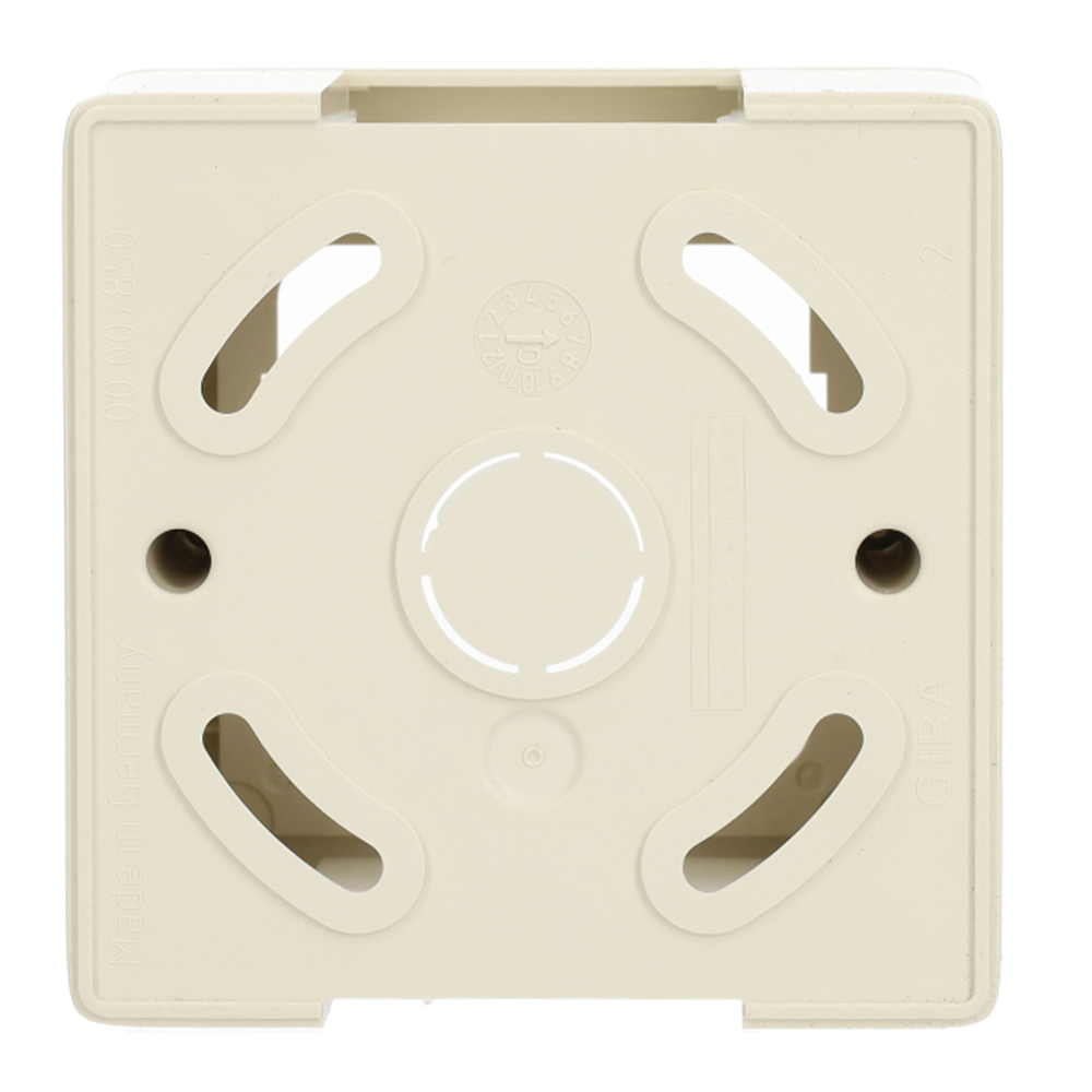 Gira opbouwbehuizing met afdekraam 1-voudig - systeem 55 en adapter K/P25 crème wit (105101)