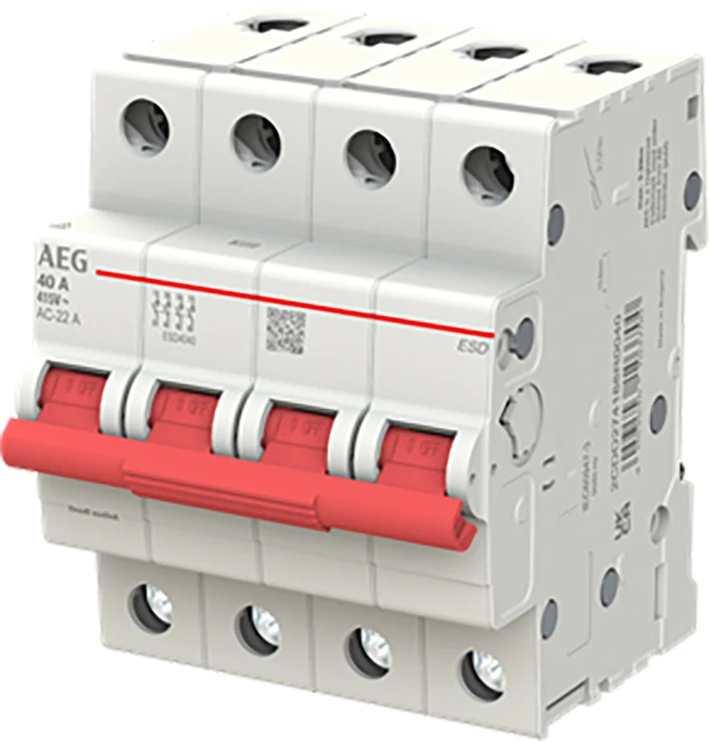 Miniatuur van AEG hoofdschakelaar 4-polig 40A (ESD4040)