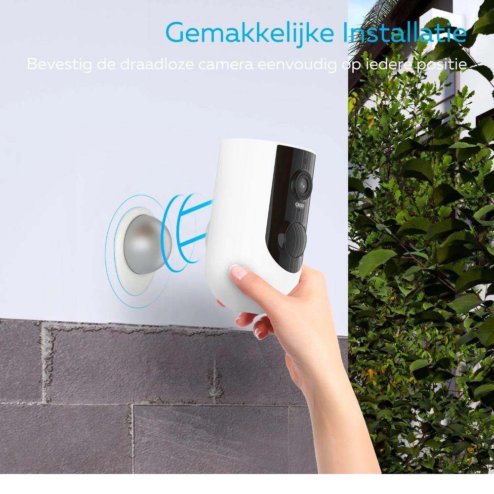 Calex Smart beveiligingscamera draadloos op batterij voor buiten 2K IP44 (5501000700)