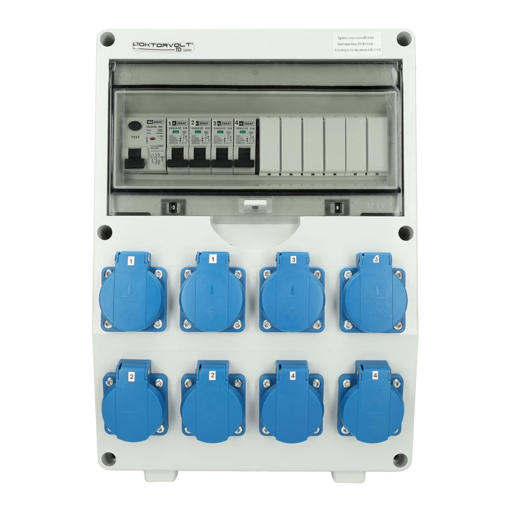 Miniatuur van EMAT kunststof wandverdeler 1-fase IP44 met 8x schuko 16A (85016032)