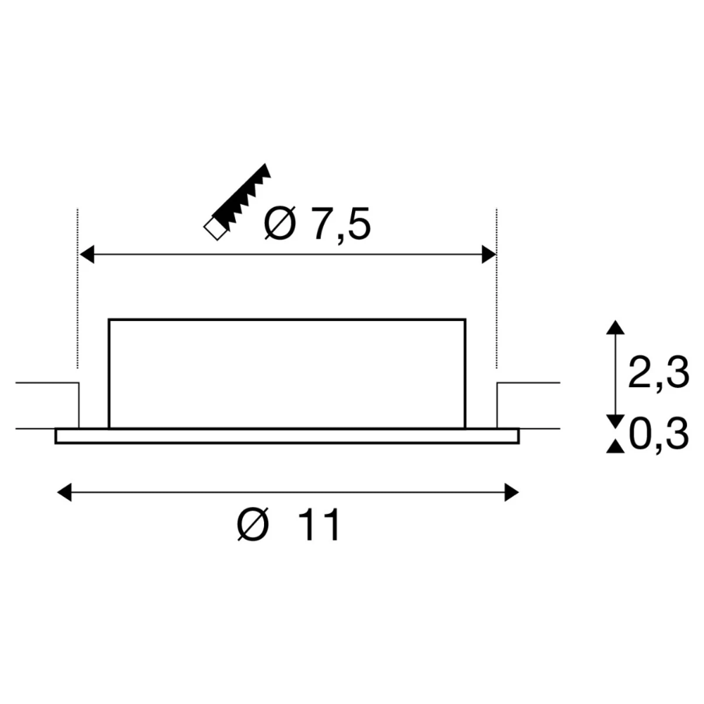 Miniatuur van SLV inbouwspot GU10 10W rond kantelbaar zaagmaat 75mm aluminium (1007626)