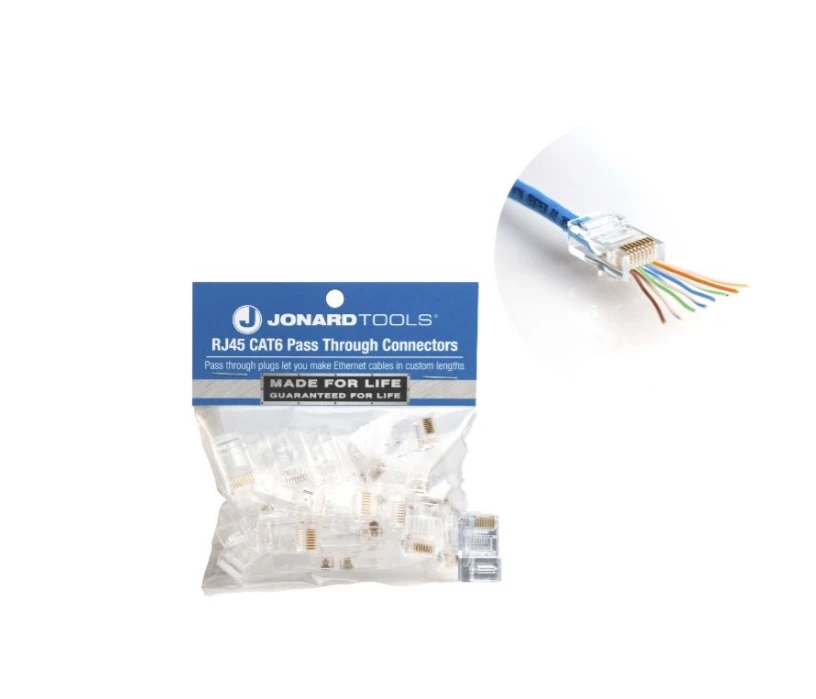 Jonard RJ45 CAT6 Pass-Through connector transaparant - per 25 stuks (81000607)