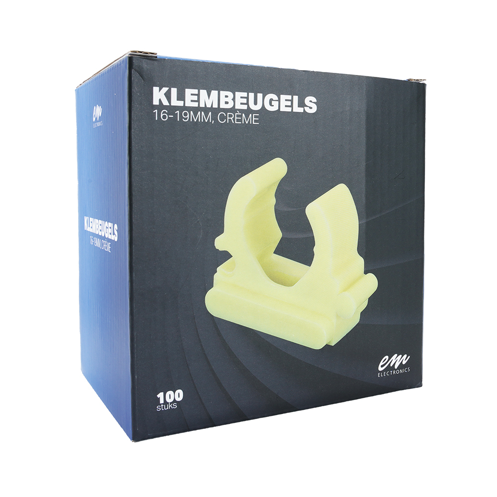 Miniatuur van EMhub klembeugel 16 - 19mm - crème per 100 stuks