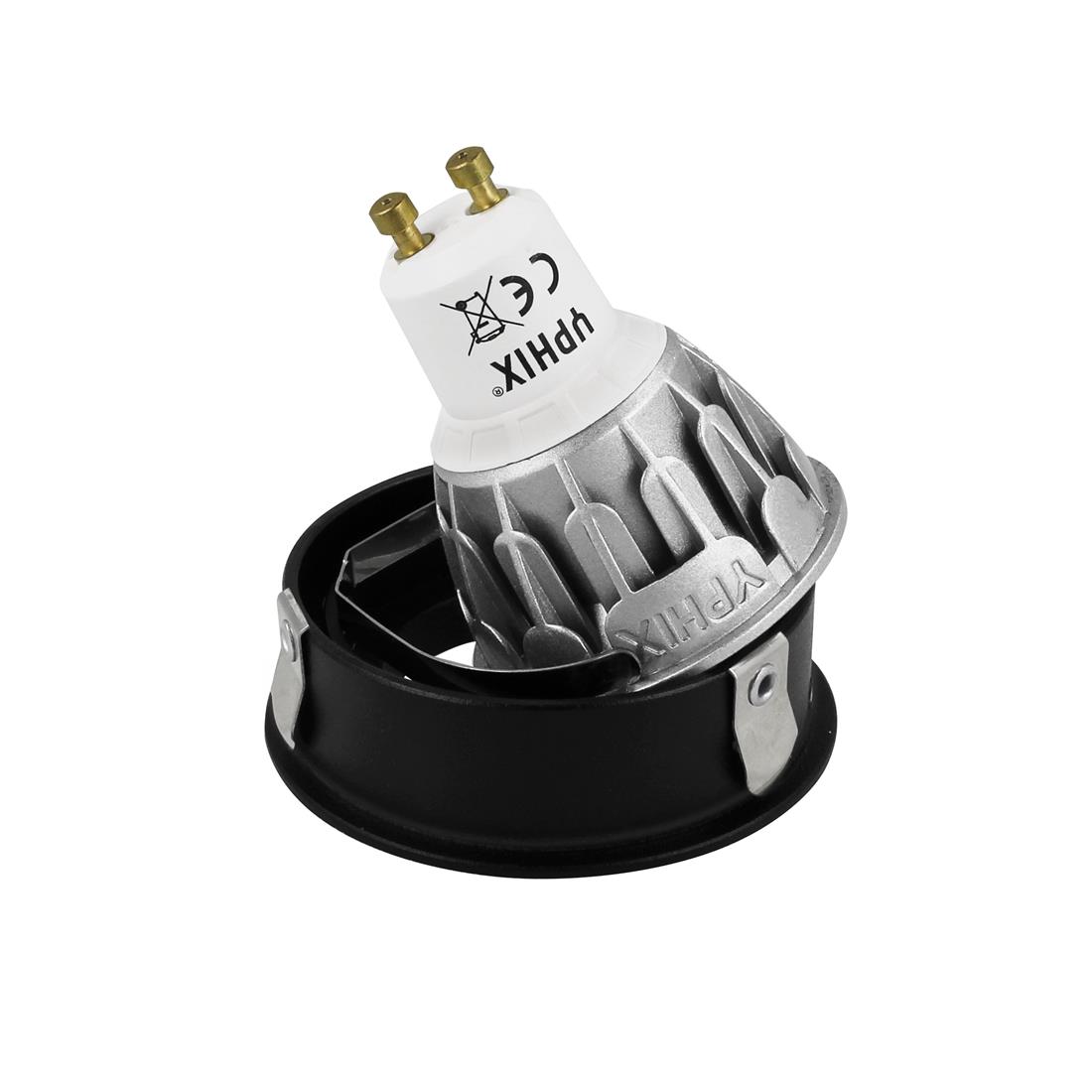 Miniatuur van Yphix inbouwspot rond kantelbaar zwart GU10 zaagmaat Ø80mm - diameter 92mm (50114465)