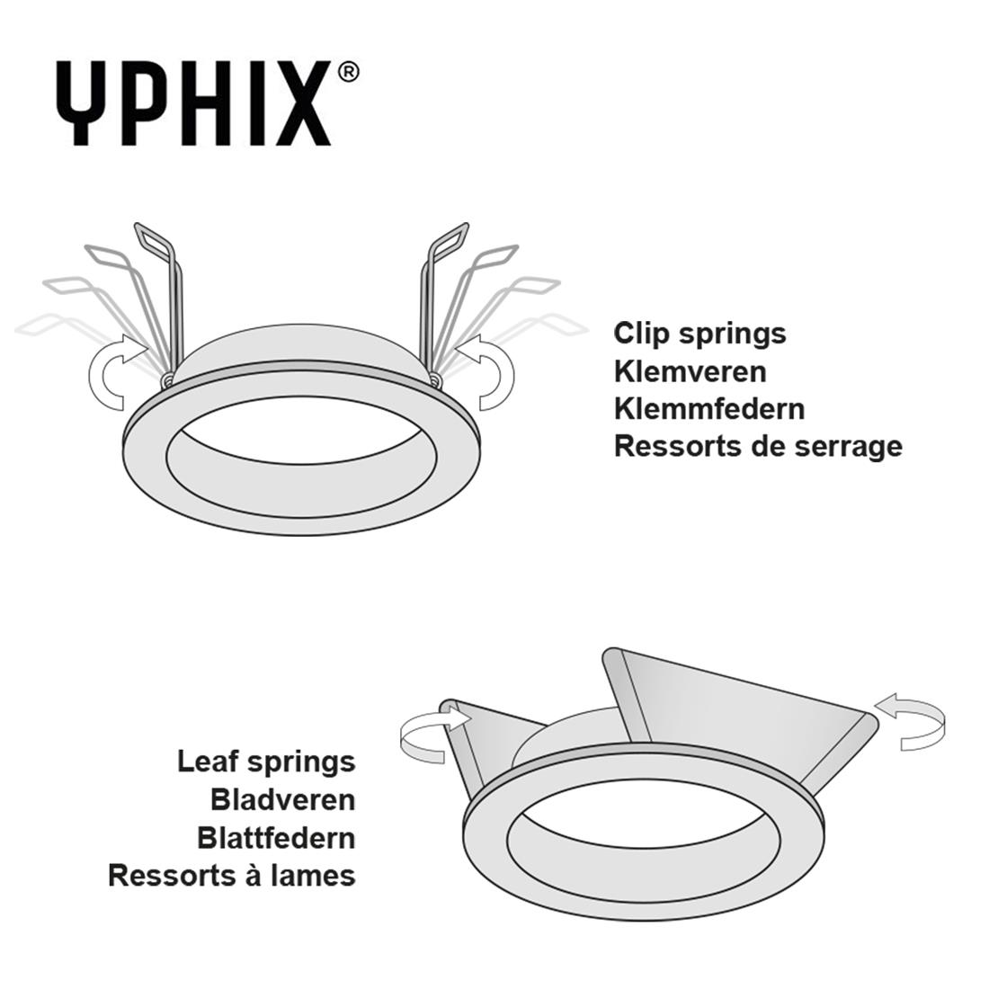 Miniatuur van Yphix inbouwspot rond kantelbaar zwart GU10 zaagmaat Ø70mm - diameter 82mm met bladveren (50114472)