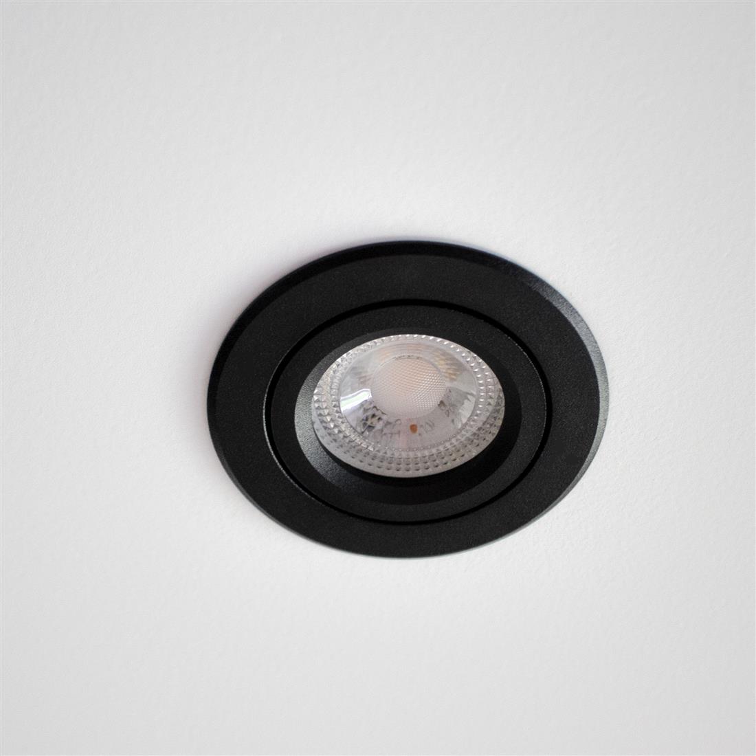 Miniatuur van Yphix inbouwspot rond kantelbaar zwart GU10 zaagmaat Ø70mm - diameter 82mm met bladveren (50114472)