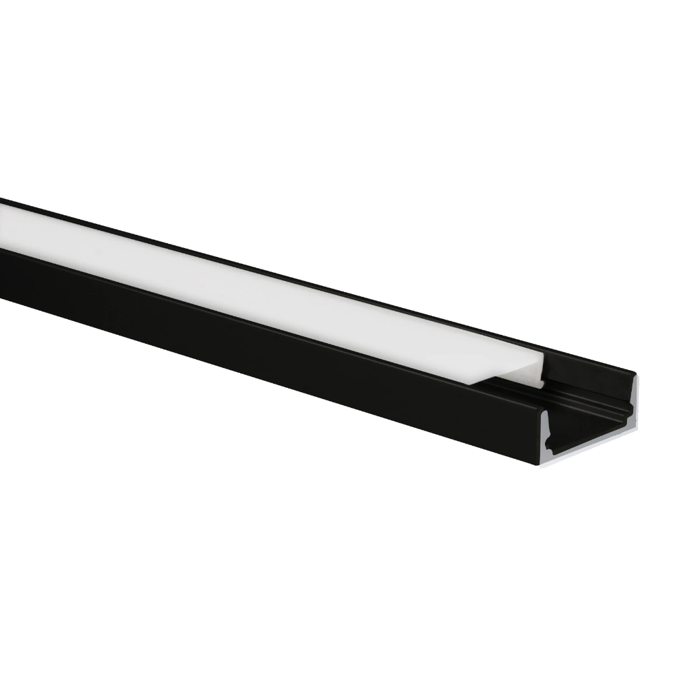 Yphix LED strip profiel Felita zwart extra laag met melkwitte afdekkap - 1 meter (50289480)