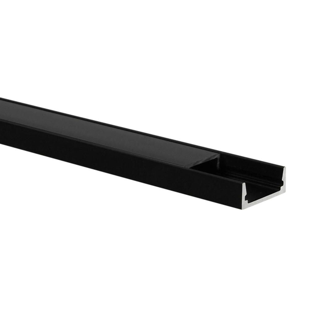 Miniatuur van Yphix LED strip profiel Felita zwart extra laag met zwarte afdekkap - 1 meter (50289481)