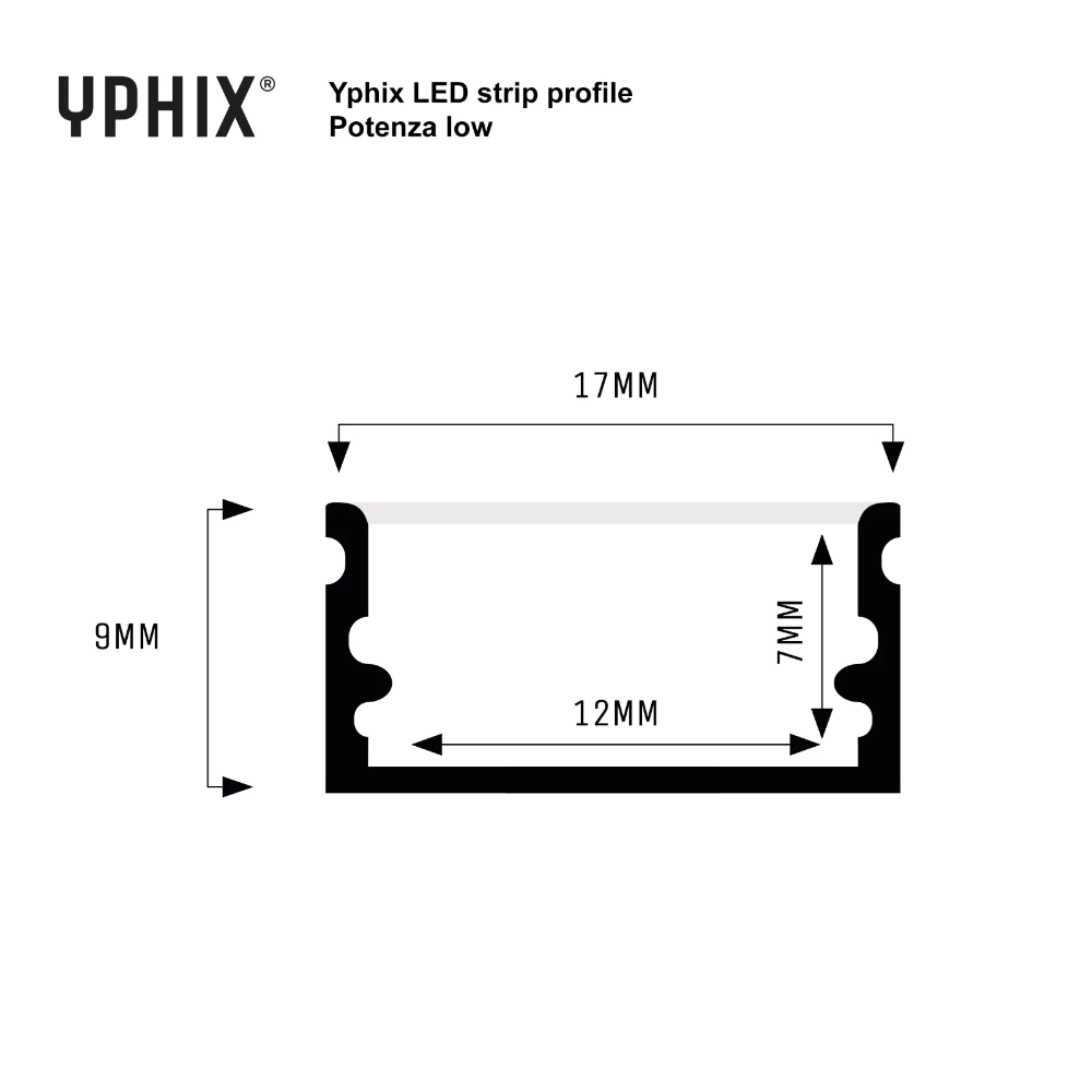 Miniatuur van Yphix LED strip profiel Potenza zwart laag met zwarte afdekkap - 1 meter (50289483)