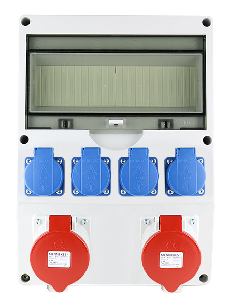 Miniatuur van EMAT ledige kunststof wandverdeler IP44 met 2x CEE 5P 32A en 4x schuko 16A (85016003)