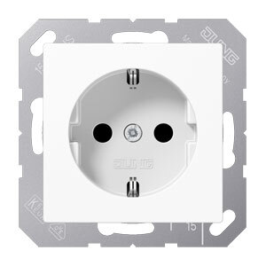 Miniatuur van JUNG stopcontact met randaarde alpin wit (A1520NBFWW)