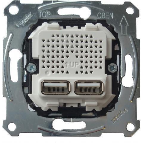 Miniatuur van Schneider Electric systeem M centraalplaat voor USB - aluminium (MTN4366-0100)