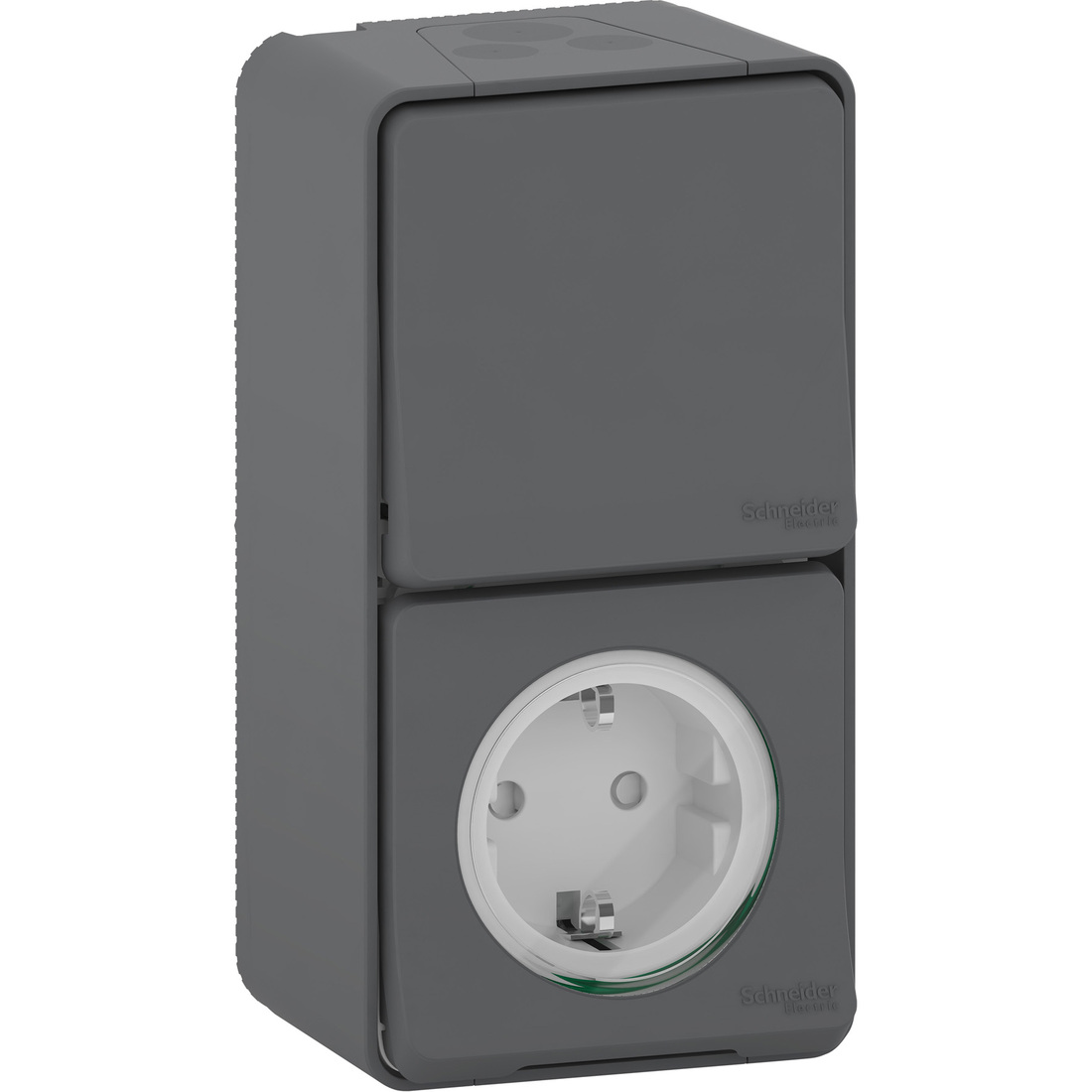 Miniatuur van Schneider Electric stopcontact met wisselschakelaar opbouw IP55 - Mureva Styl mat grijs (MUR36024)