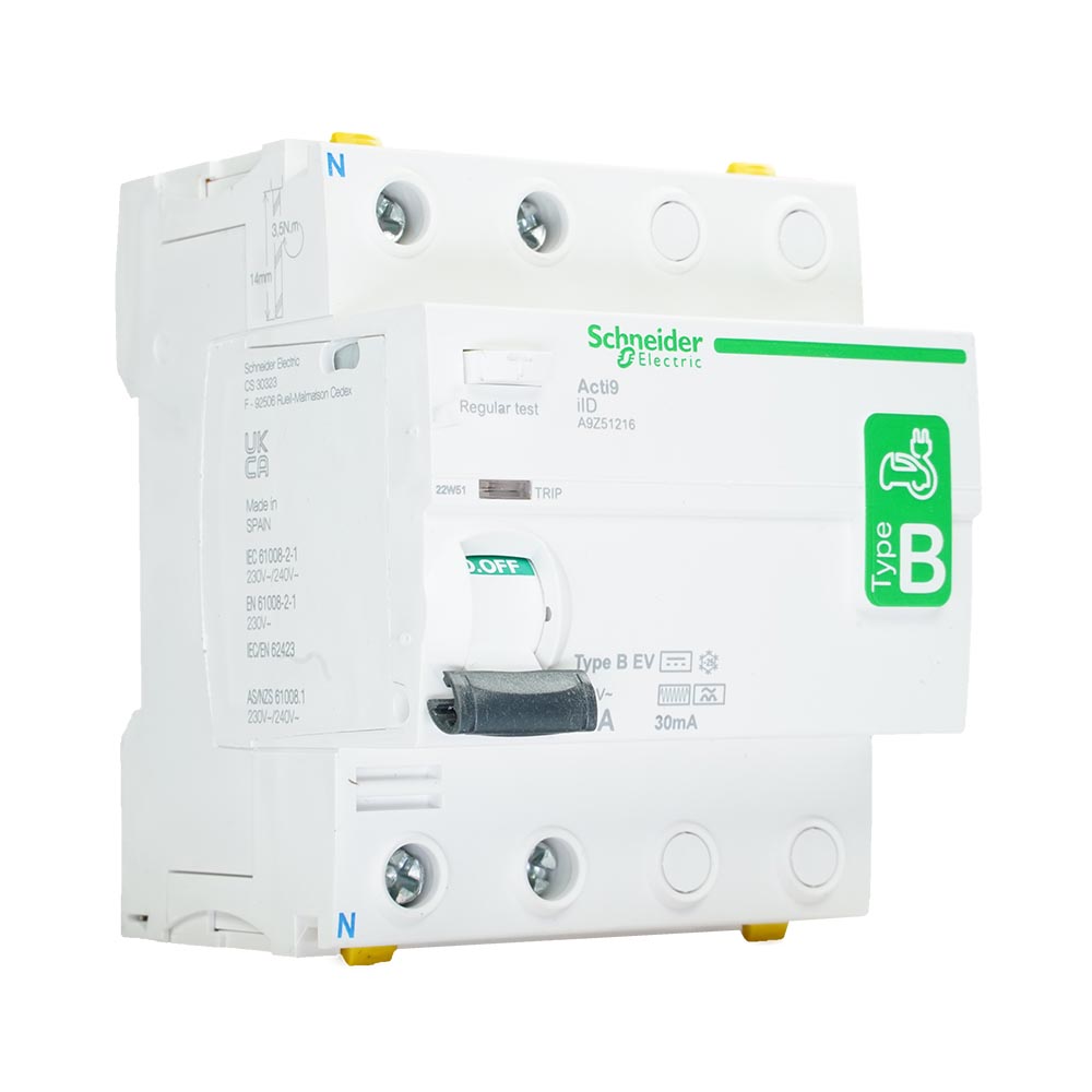 Miniatuur van Schneider Electric aardlekschakelaar 2P 16A 30mA type B (A9Z51216)