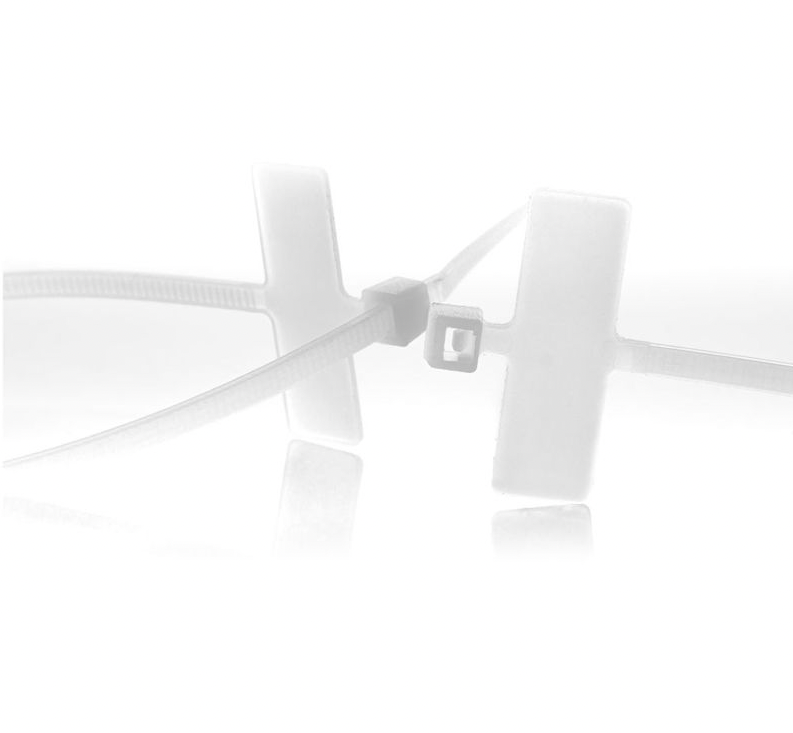 WKK tie wraps 2.5x200mm met markeerlabel (25.4x8.0mm) transparant - per 100 stuks (112122971)