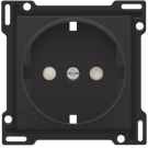 Niko afwerkingsset voor stopcontact met randaarde en kinderbeveiliging - Niko Pure Bakelite Piano Black (200-66901)