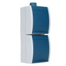 ABB Busch-Jaeger dubbel stopcontact verticaal opbouw met randaarde en klapdeksel IP44 spatwaterdicht (20-02 EW-53-503)