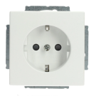 ABB Busch-Jaeger stopcontact met randaarde en kinderbeveiliging - future linear studiowit mat (20 EUCRB-884)