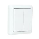 KLIKAANKLIKUIT draadloze dubbele wandschakelaar - AWST-8802 wit (70012)