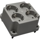 ABB Installatiedozen en -kasten Deksel 4-voudig stopcontact opbouw grijs (3640W4 S)