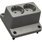 ABB Installatiedozen en -kasten Deksel 3640 met 2-voudig stopcontact grijs (3640W2 S)