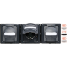 Kopp Blue Electric stopcontact met deksel en randaarde horizontaal 3-voudig IP44 antraciet (131315006)