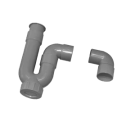 DE BEER buissifon universeel ABS model S en P lijmverbinding 32mm - grijs (410001001)