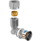 Uponor kniekoppeling 90° knel x pers 3/8