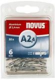 Novus blindklinknagel A2,4 X 6mm, Alu SB, 30 st. (045-0019)