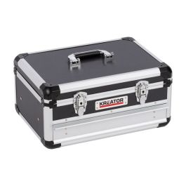 boeket Idool Verrast zijn Kreator aluminium koffer met lade met sloten 430x205x300mm zwart  (KRT640601B) | Elektramat