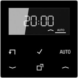 Waakzaamheid piano lid JUNG A/AS500 timer standaard met display - zwart (A 1750 D SW) | Elektramat