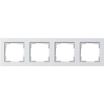 Gira E2 afdekraam 4-voudig zuiver wit glanzend (021429)