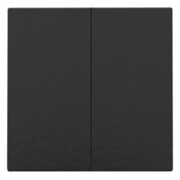 Niko afwerking voor dubbele elektronische schakelaar of drukknop - Pure Bakelite Piano Black (200-31004)