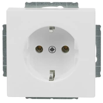 ABB Busch-Jaeger wandcontactdoos inbouw met randaarde zonder bevestigingsklauwtjes 1-voudig - future linear studiowit mat (20 EUCR-884-503)