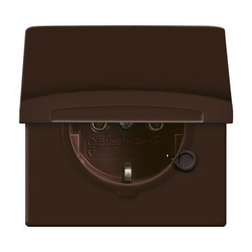 ABB Busch-Jaeger stopcontact met klapdeksel en randaarde - bruin IP44 (20 EUGK-31-101)