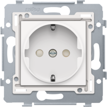 Niko Original - Wandcontactdoos met randaarde en kinderbeveiliging Signaalwit 111-66915