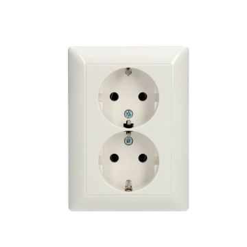 JUNG stopcontact met randaarde 2 voudig - as500 alpin wit (AS5020NUWW)