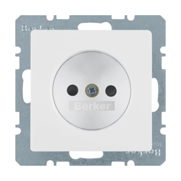 Hager Berker Q.1/Q.3/Q.7 wandcontactdoos inbouw zonder randaarde met kinderbeveiliging steekklem 1-voudig - polarwit (6167336089)