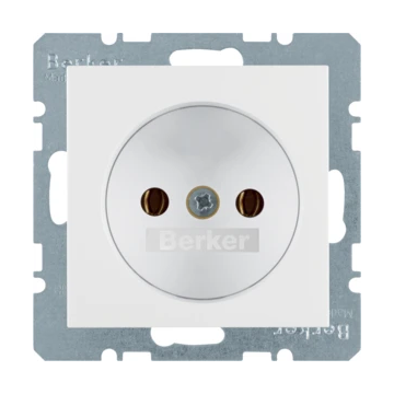 Hager stopcontact zonder randaarde 1 voudig - S.1 polarwit glanzend (6167038989)